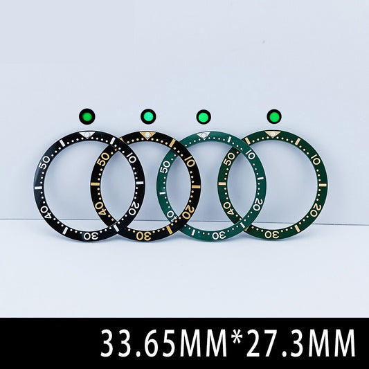 33,65*27,3mm Flache Keramik Uhr Lünette Einsätze Uhr Zubehör für Frauen SUB