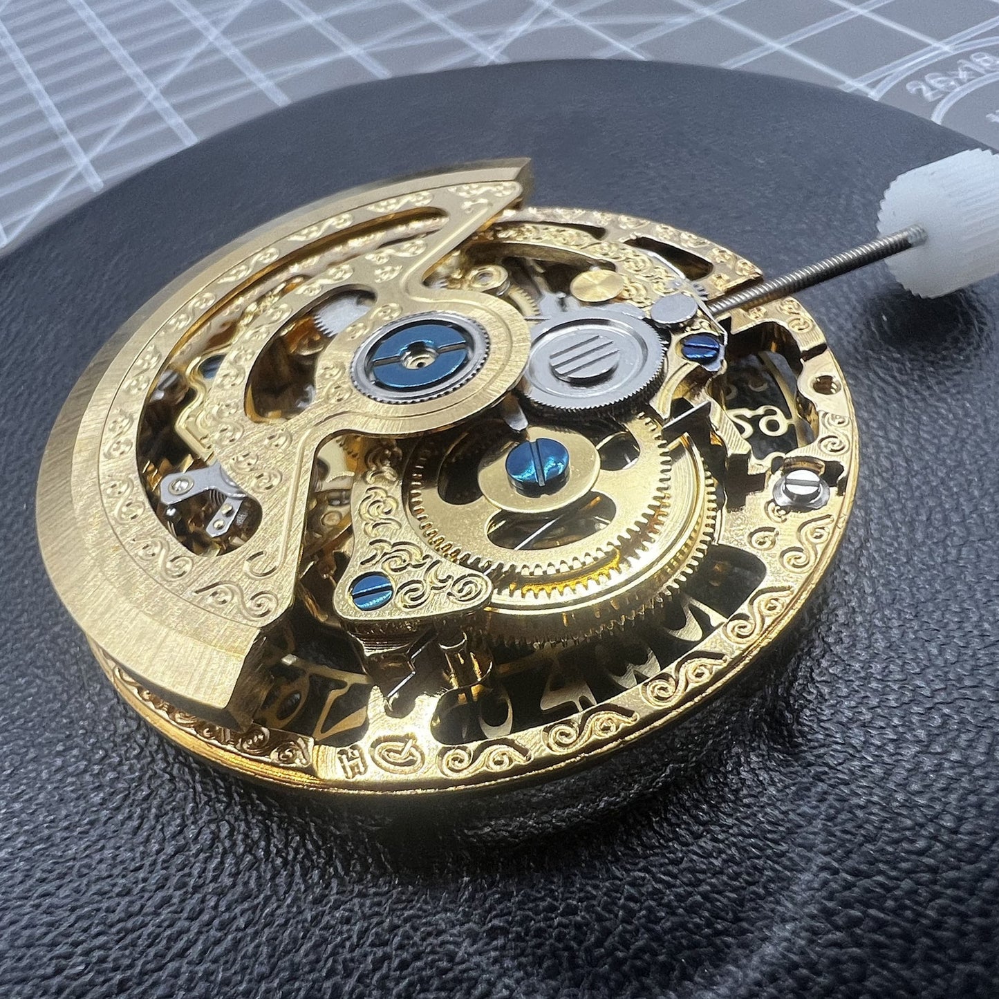 Automatisches mechanisches Uhrwerk Kalender HZ27AOB Golden Hollow