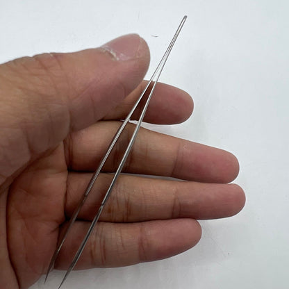 Swiss Bergeon 7026-7 fine curved tweezers, 110mm size L, antimagnetic for precise watch repair tasks.