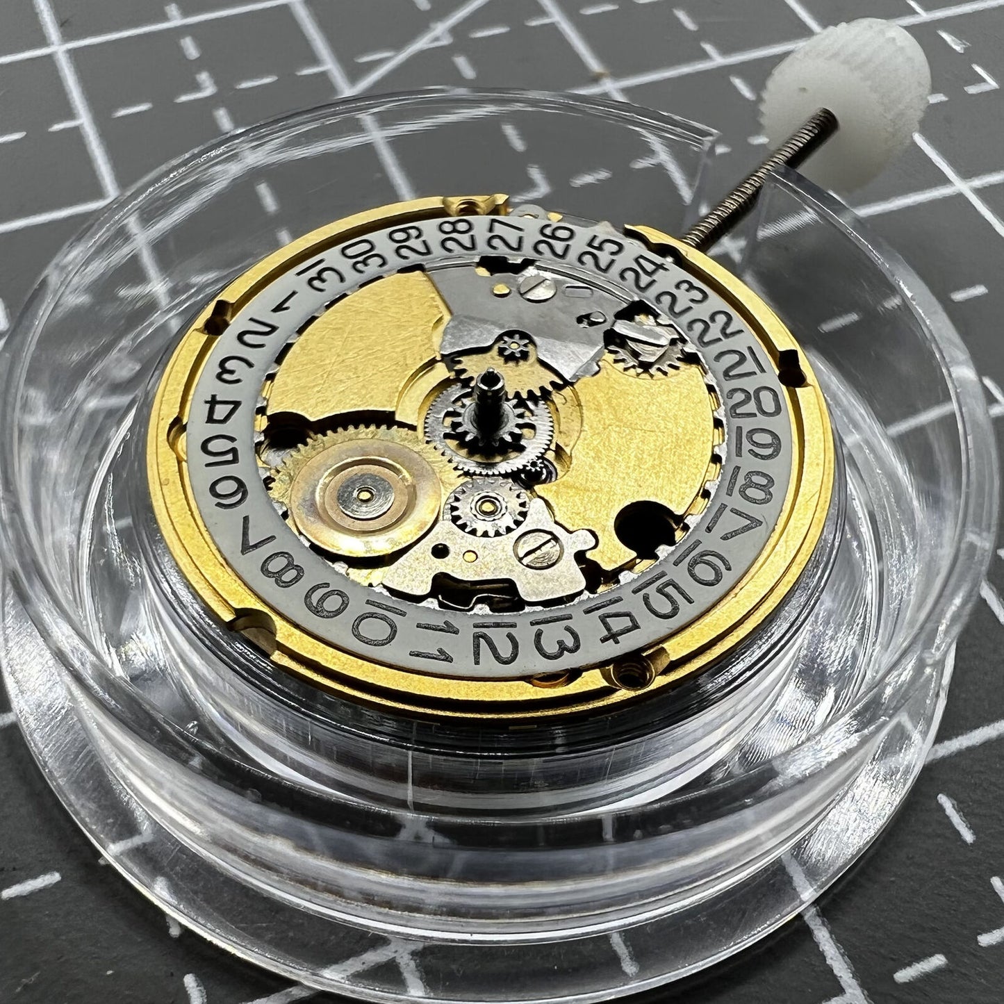 Swiss ETA 956.112 quartz watch movement with three hands, date window at 3, precise and reliable timing