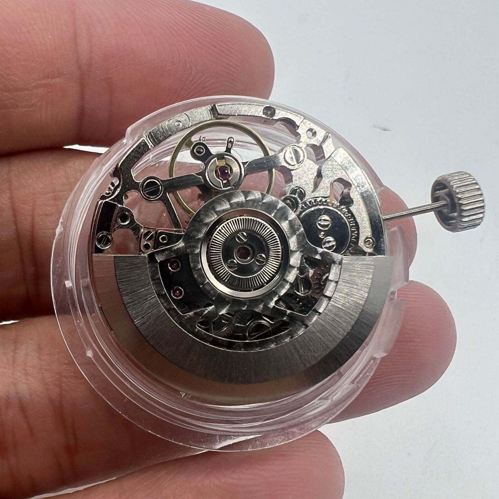 Seagull Silver Hollow ST2502K watch accessory displaying intricate mechanical movement details.