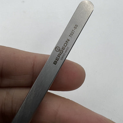 Bergeon 7027-SS stainless steel tweezer with narrow fine points for precise watch repair tasks