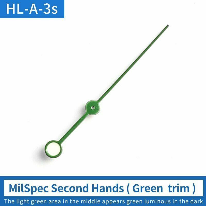 Green luminous second hand for SKX007 watch, fits 7S36, 4R36, NH36 movements enhancing visibility and precision.