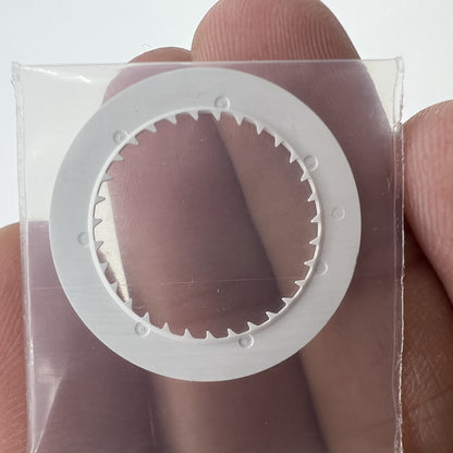 Vintage silver date disk wheel for NH36 NH35 watch movement, crown position 3.8/3, precise replacement part.