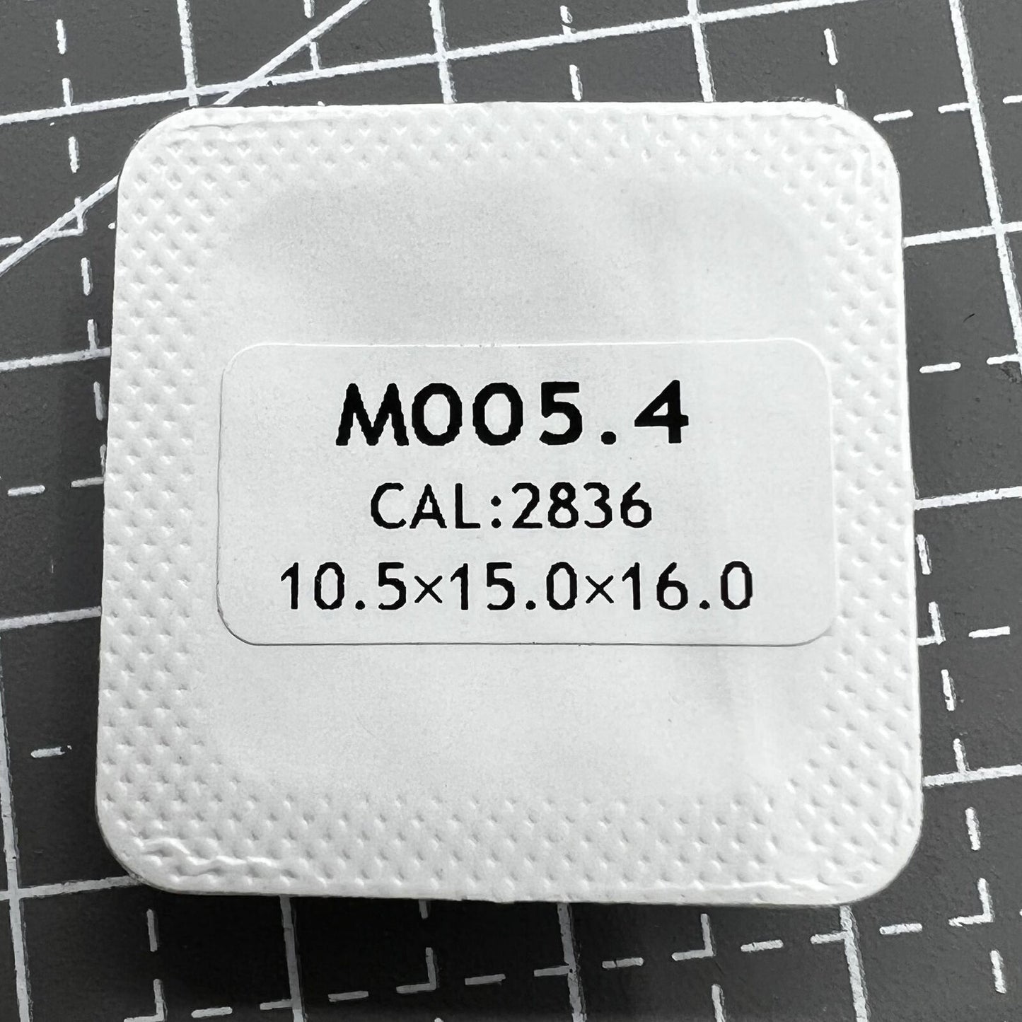 Set of 16mm silver-trimmed black painted watch hands, compatible with ETA2836, ideal for M005.4 models.