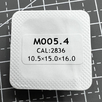 Set of 16mm silver-trimmed black painted watch hands, compatible with ETA2836, ideal for M005.4 models.