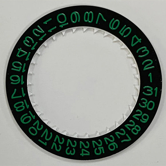 Green Font Black Background Watch Date Disk Wheel Date Wheel for NH35 Movement