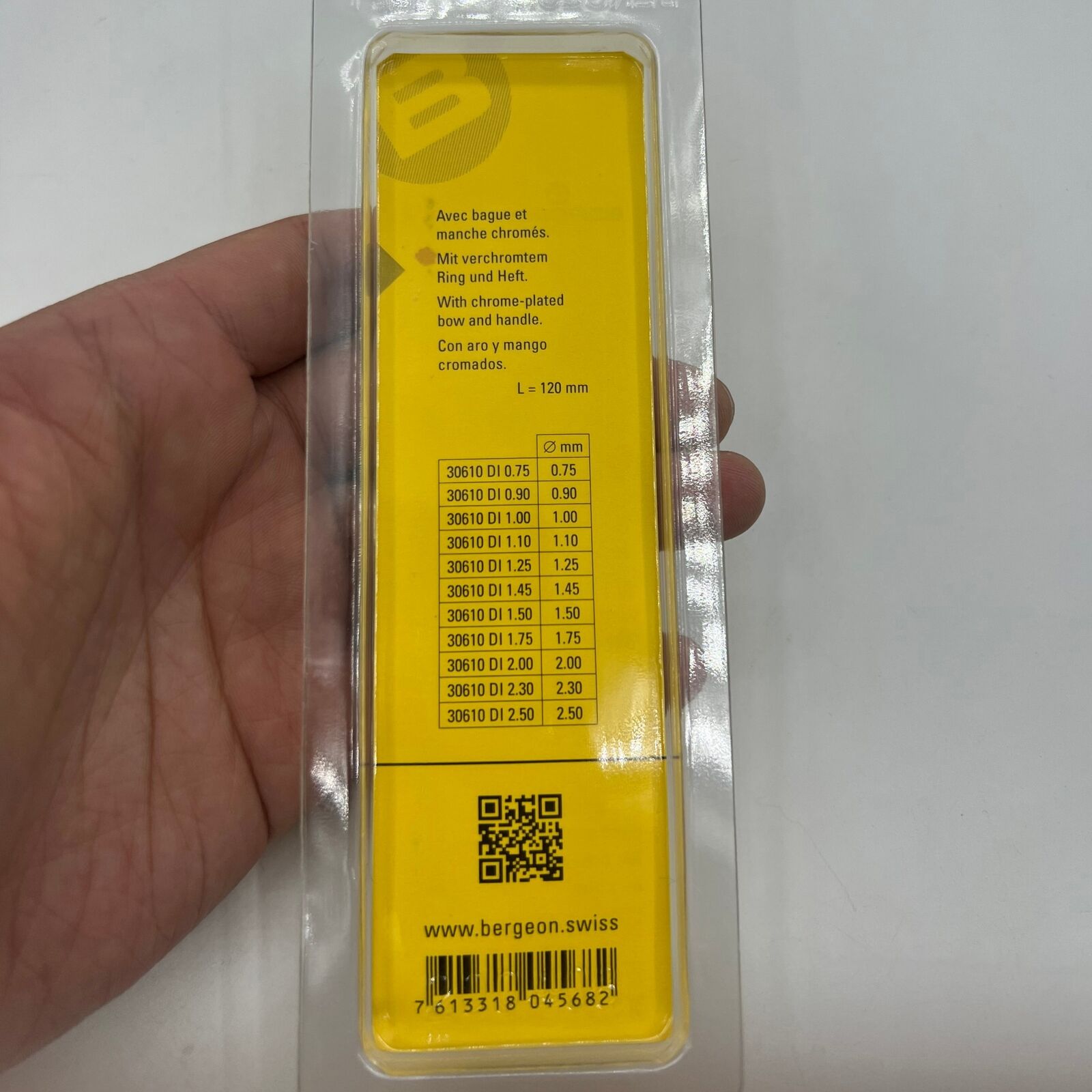Bergeon 30610 DI 1.50mm barrel arbor holder for precise watch repair, durable tool by Bergeon.
