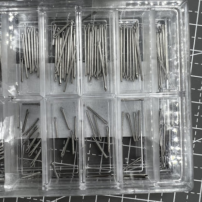 Kit de 10 broches ouvertes en acier inoxydable de 0,8 mm de diamètre, tailles de broches de 4 à 21 mm 