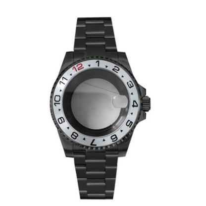 PVD Black SUB Watch Case+Strap 40mm Sapphire Glass 5ATM Waterproof for NH35/NH36