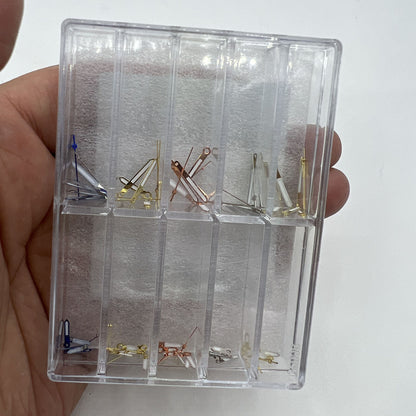 Precision quartz watch hands set for VX series, including small, minute, and hour hands.