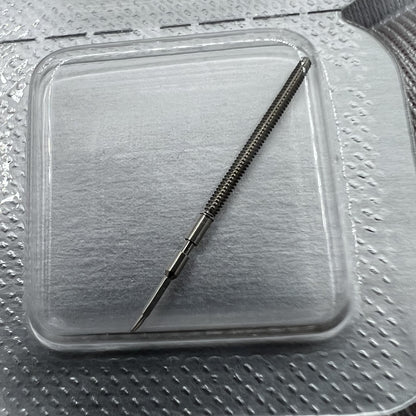 Precision-crafted watch winding stem for Swiss Made Ronda 1015 movement, ensuring reliable timekeeping.