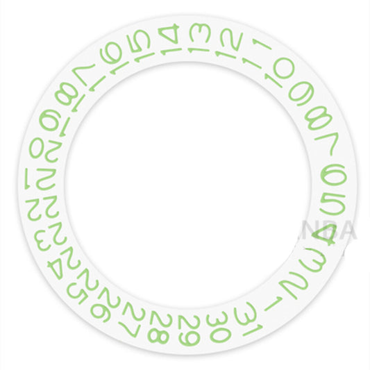 Disque de date à fond blanc et caractères vert clair pour Seiko NH35 NH36