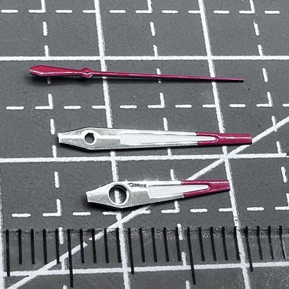 2 Sets/Pack Red Silver Trim Green Luminous Hands for Movement NH35/NH36/4R/7S