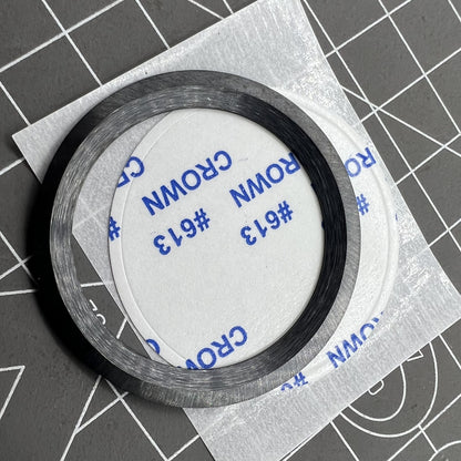 Keramik L�nette Einsatz Schwarz mit Gelber Schrift 41,5mm, 32,5mm - langlebiger Uhrenzubeh�r von
