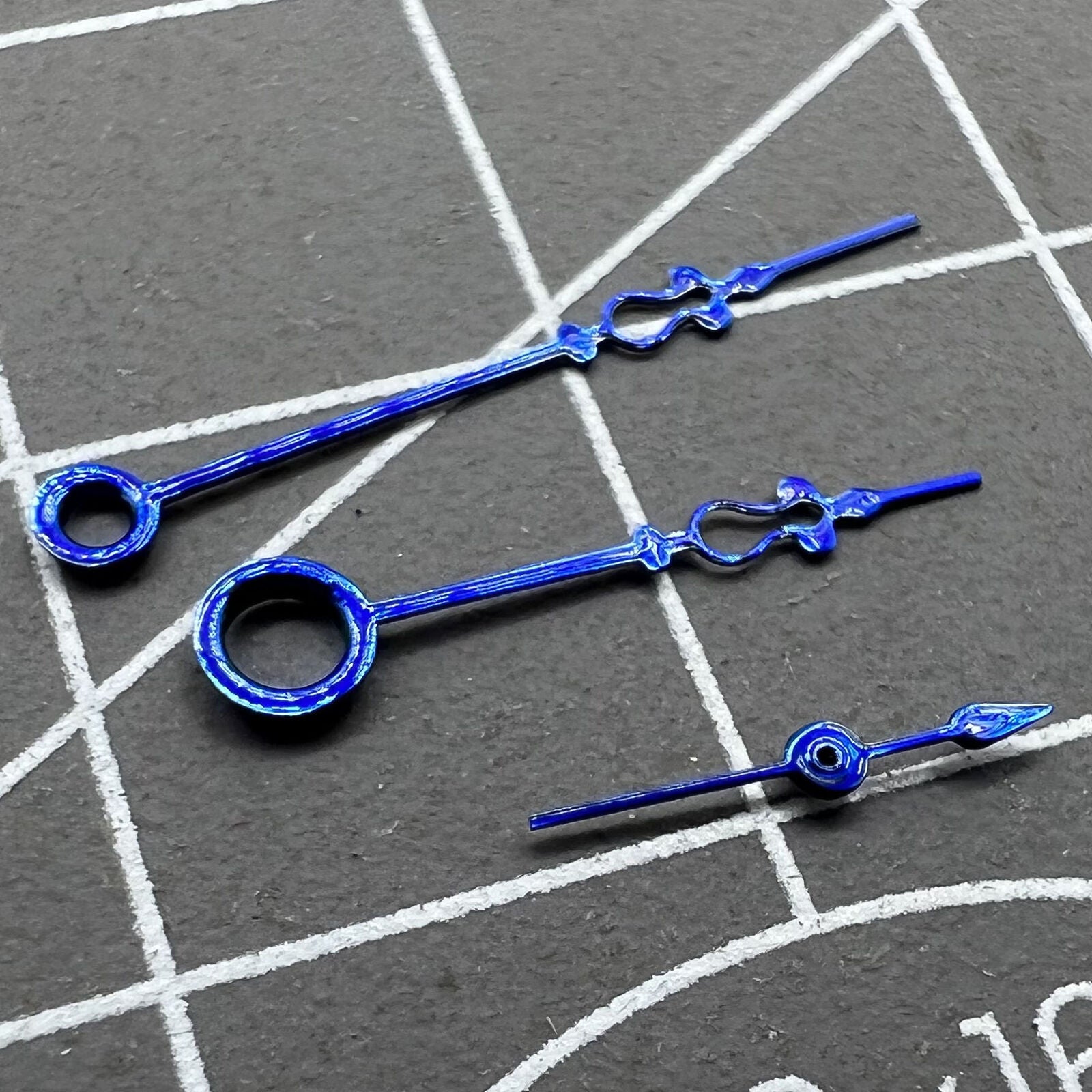 Blue floral watch hands by Seagull, compatible with ST3600/ST3621 and ETA6497/6498 movements, elegant replacements.