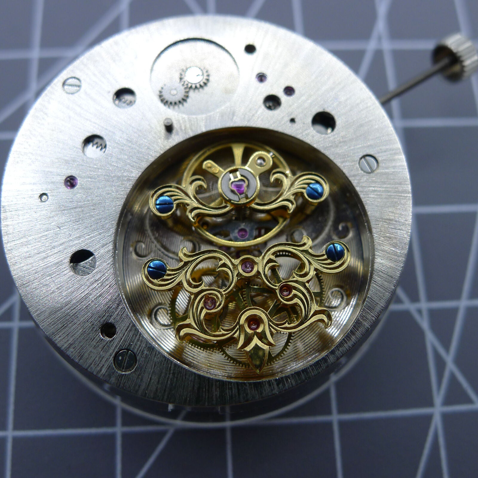 Multifunctional automatic mechanical watch with kinetic tourbillon, luxury craftsmanship