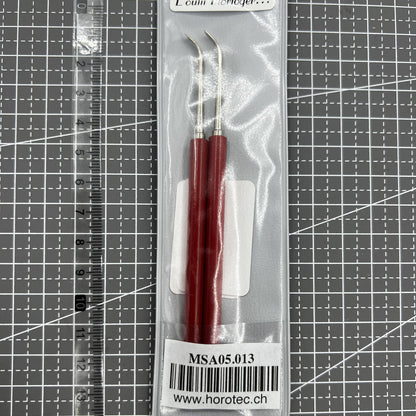 Swiss Horotec MSA05.013 hand levers for wrist watches, 3mm tips, precision tool for watch repair.