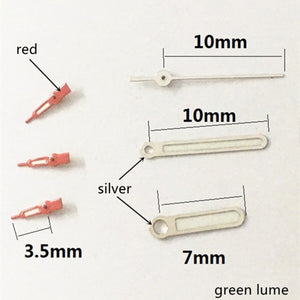 Red Small Second Hand 10X10X7mm Watch Hands for Epson VD53 VD54 VD57 Movement