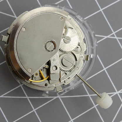 Silver automatic mechanical watch featuring week/month display at 12 o'clock and moon phase at 6.
