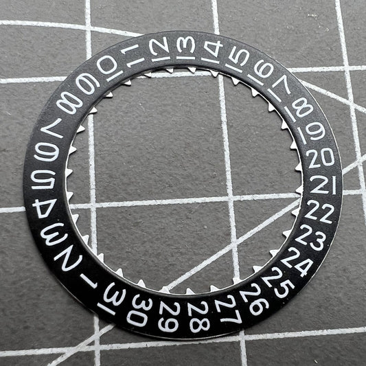 Black Date Disk Wheel showing date at 3 o'clock for Miyota 9015 watch movement, precision part.