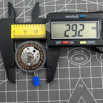 Seiko NH34 Automatik GMT Uhrwerk mit Sekundenstopp, oranger Schriftzug, f�r pr�zise Zeitmessung