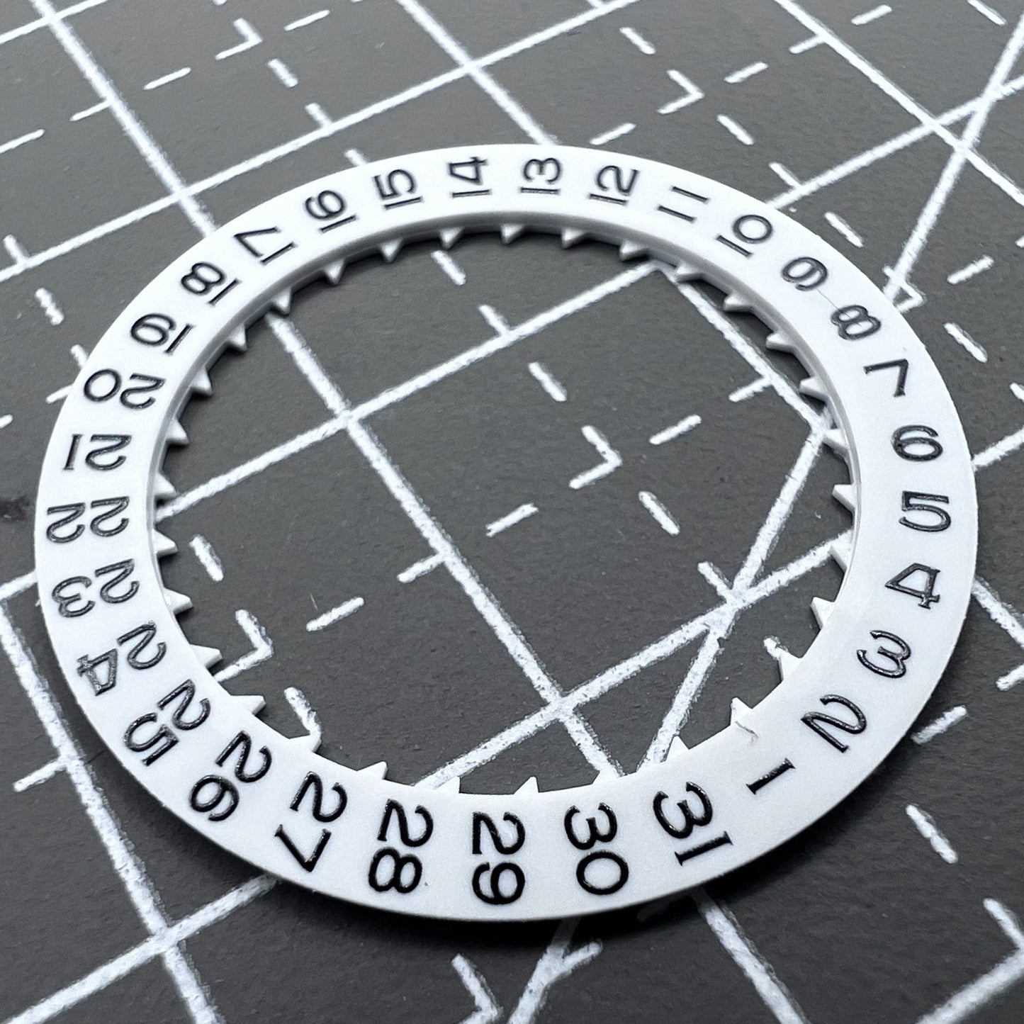 2 STÜCK Weiße Datumsscheibe Datumsscheibe Rad für Miyota 8215 Uhrwerk