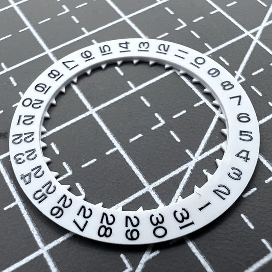 2 STÜCK Weiße Datumsscheibe Datumsscheibe Rad für Miyota 8215 Uhrwerk