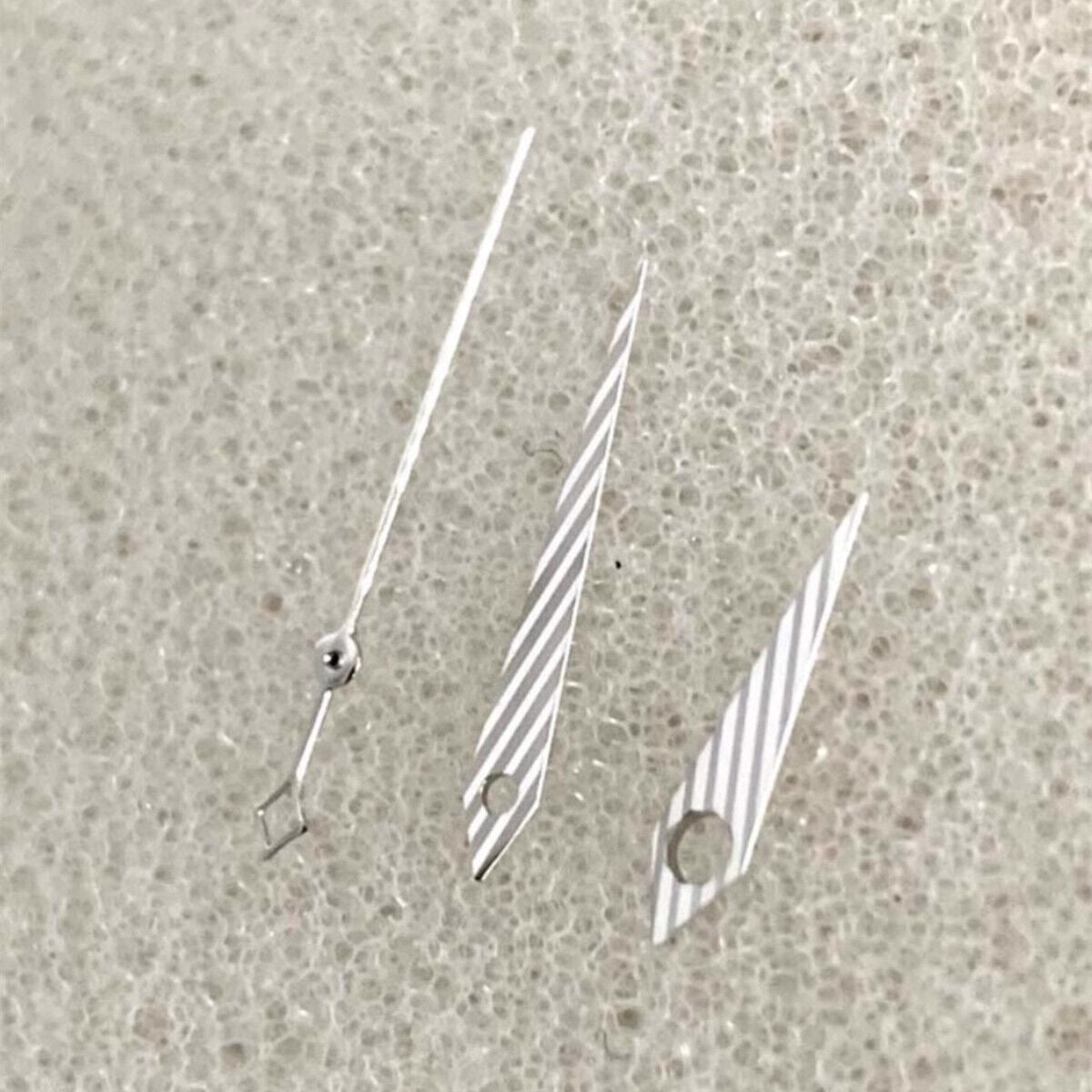 No Lume Twill silver watch hands set for NH35 NH34 NH36 NH70 movements, 3-piece design