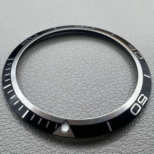 38 mm schwarzer Lünetteneinsatz aus Aluminiumlegierung für Omega Seamaster 600 