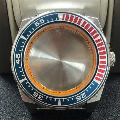 MH35/NH36 stainless steel watch case with 43mm sapphire glass, 10ATM waterproof, durable for watch accessory upgrades.