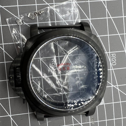 Boîtier de montre en verre saphir noir 316L de 44 mm pour Seagull ST3600/ST3621/<tc>ETA</tc>6497/6498
