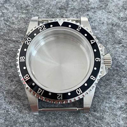 Waterproof watch case 39.5mm with stainless steel frame and sapphire glass, fits NH35/36 movements, brand matched.
