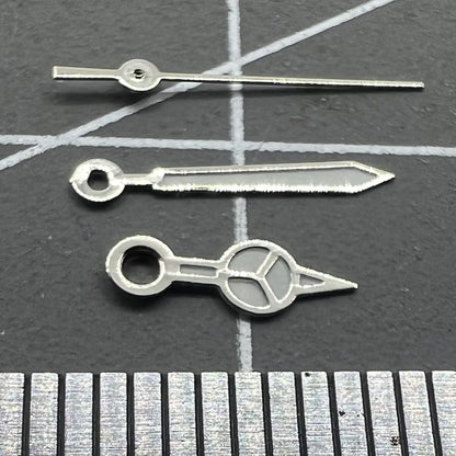 Set of 2 luminous watch hands for Miyota 2035 movement, enhancing visibility and style.
