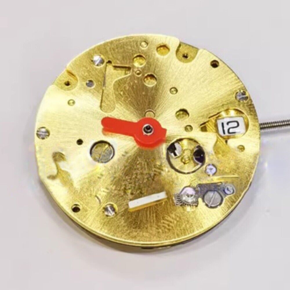 Swiss Part Golden ISA 9232 quartz watch movement with 3 hands and small second hand at 6 o'clock for watch accessories.