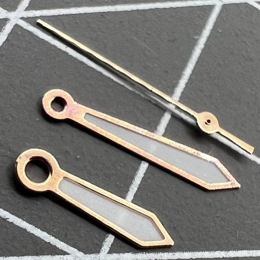 Aiguilles de montre 11 mm avec garniture dorée rose et luminescentes vertes pour Miyota 2315 2035 2036 2115 2305