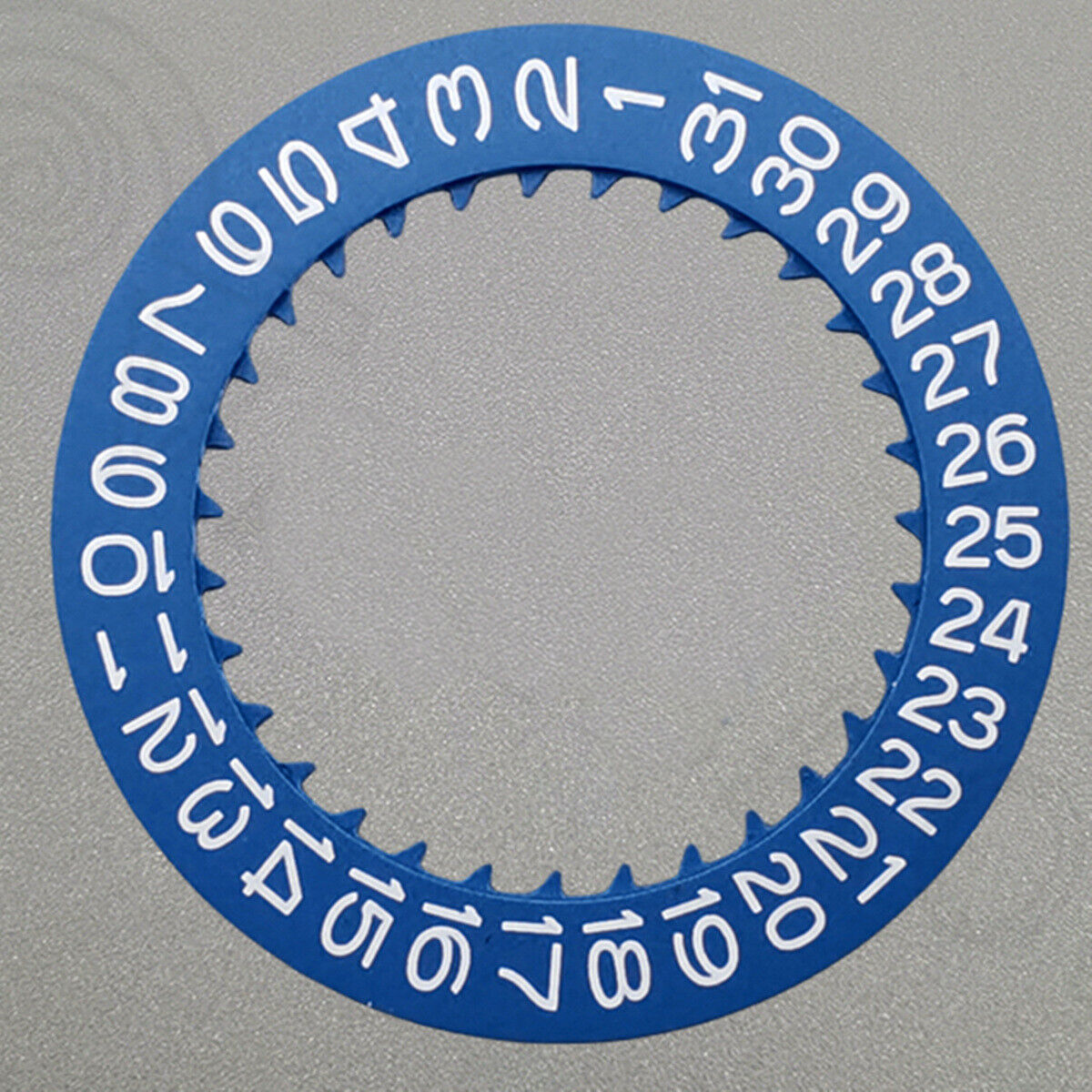 White font blue date disk wheel for NH36 NH35 movement, date at 3 o'clock, Crown Position 3.8