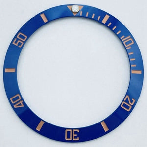 38mm Blue GMT Rose Golden Font Ceramic Watch Bezel Watch Part for 40mm Case