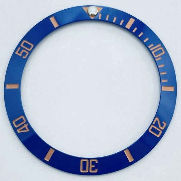 38mm Blue GMT Rose Golden Font Ceramic Watch Bezel Watch Part for 40mm Case