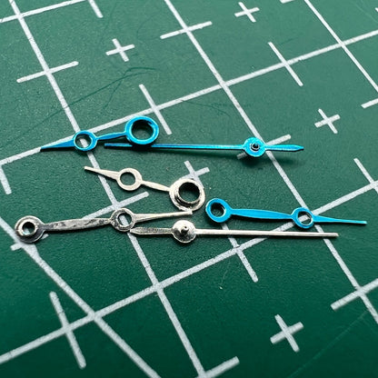 Blue watch hands set for Miyota 2035 movement by NO.1242, with 12mm, 10mm, and 7mm lengths, perfect for precise timekeeping.