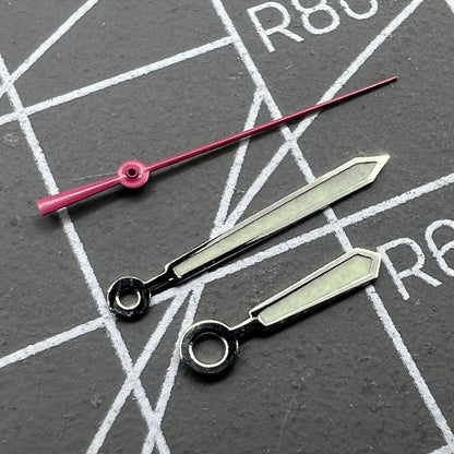 Aiguilles de montre luminescentes vertes argentées de 12,5 mm pour mouvement à quartz Ronda 515