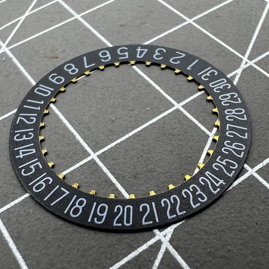 Generic Date at 6 black date wheel for ETA2824-2 watch movement, precise replacement part.