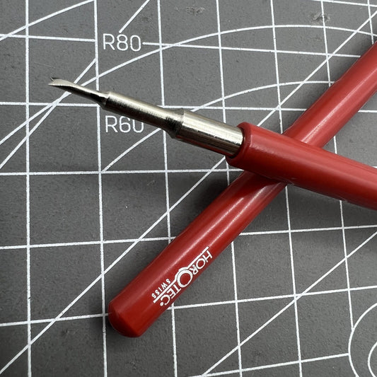 Swiss Horotec MSA05.009 watch hand lifting levers, 1.00mm wide, ideal for seconds hands precision adjustments.