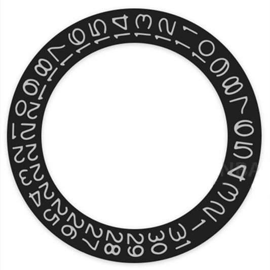 Disque de date à fond noir et caractères gris pour Seiko NH35 NH36