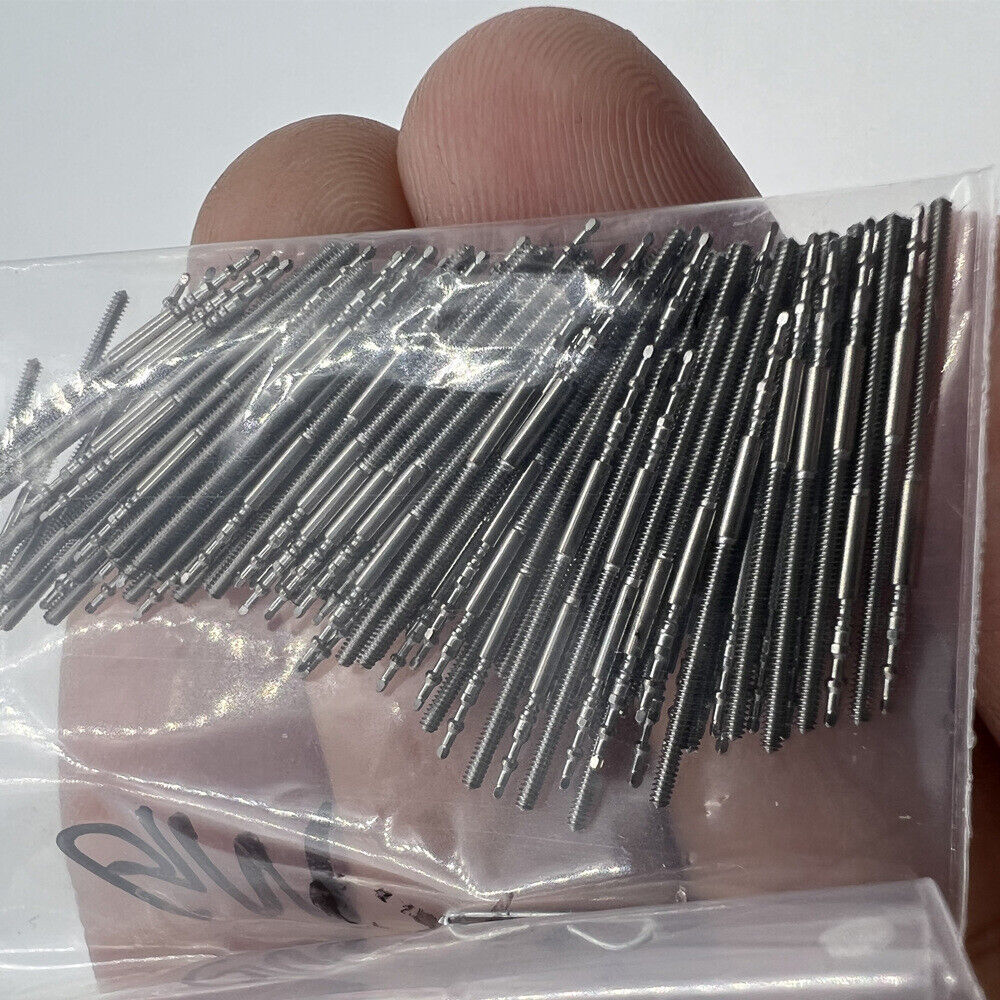 Set of 10 generic watch winding stems for GM00 GM10 movements, precise fit for repairs and replacements.