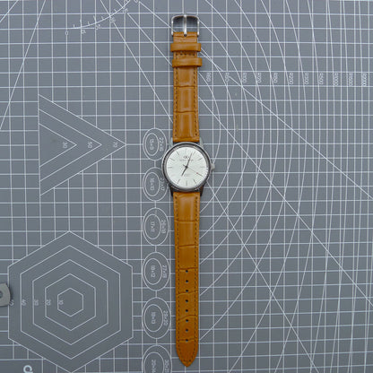 Beijing 36mm Double Rhomb watch with silver case and silver nail strap, manual mechanical movement for precise timekeeping