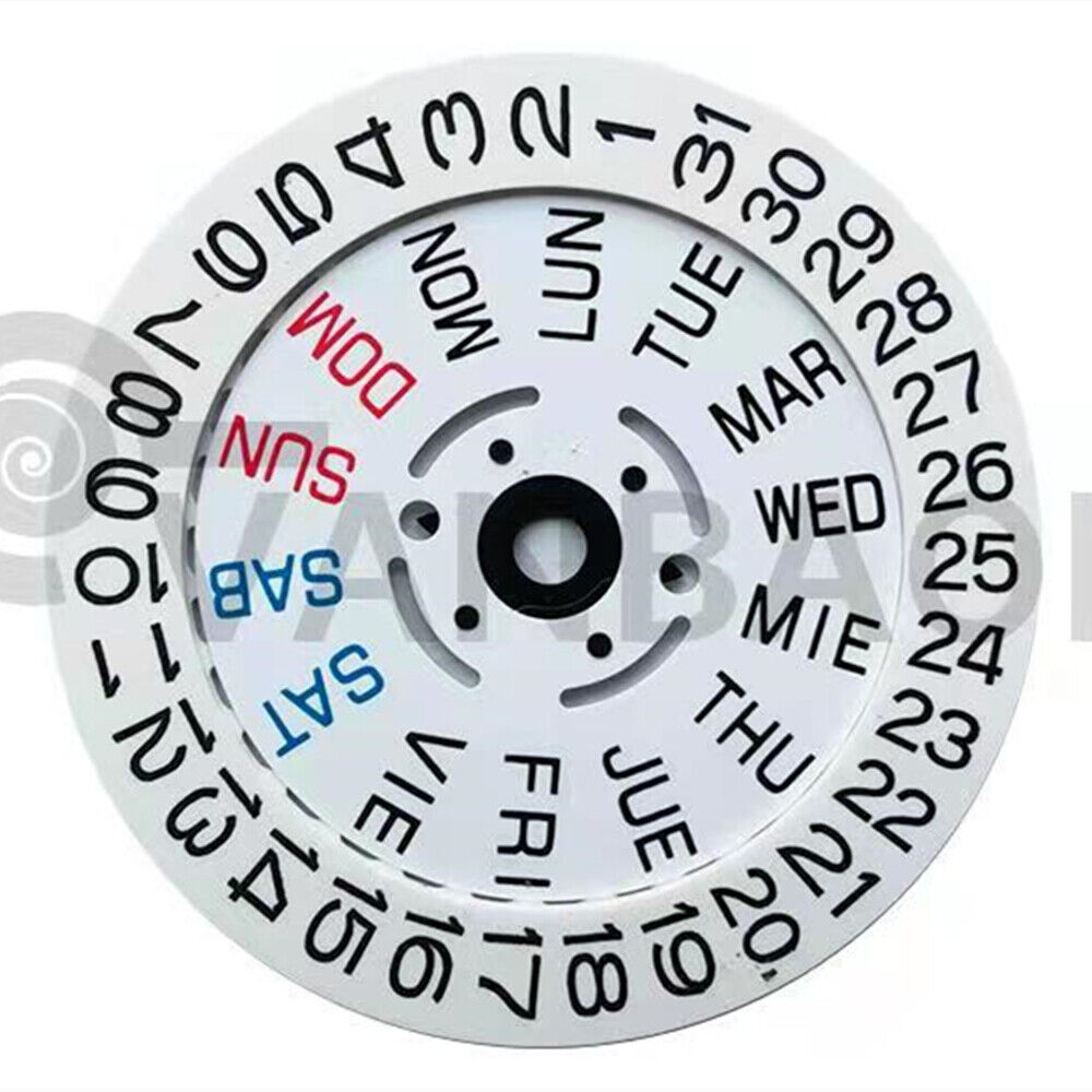 Disque de date en police anglaise, roue de semaine, compatible avec le mouvement NH35 NH36 Date@3/3.8