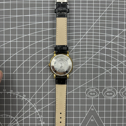 37mm Kongque automatic watch with black dial, double calendar, mechanical movement, and 33 jewels for precision.