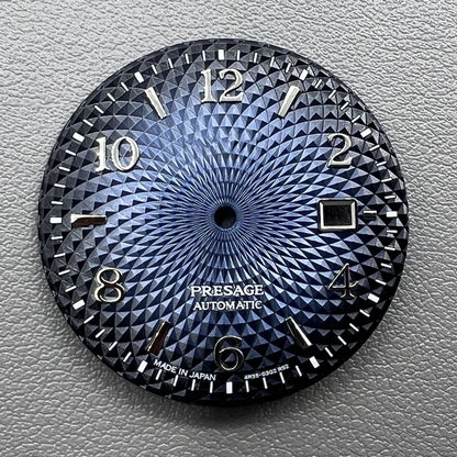 Silver-tone 35mm blue gradient dial for NH35 NH36 date watch, sleek design, brand quality