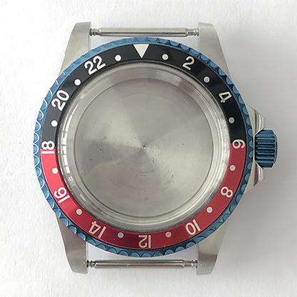 39.5mm Blue Retro Stainless Steel Watch Case+Acrylic Mirror for NH35/NH36